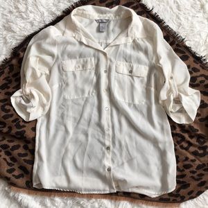 H&M cream blouse